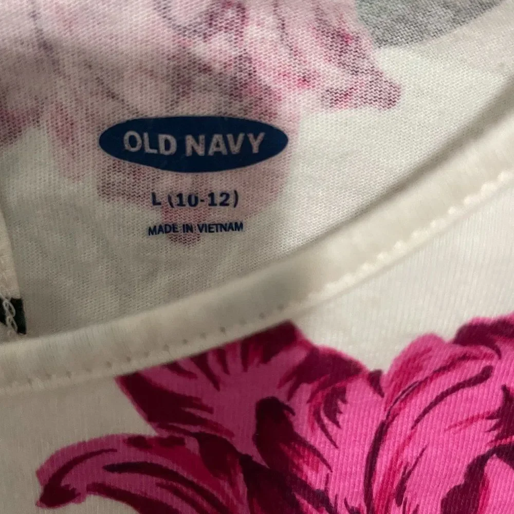 Old Navy Cotton Boho Floral Girls Dress Size L (10-12)